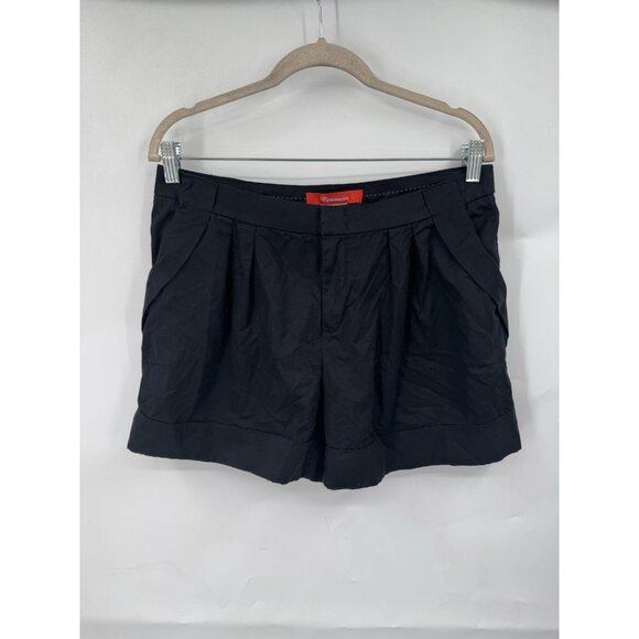 Cartonnier Anthropologie Shorts Tencel Cotton Women 6 Black Preppy Minimalist - Picture 1 of 7